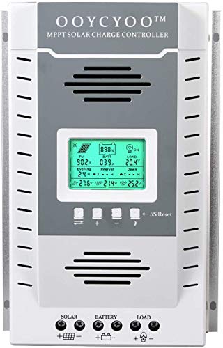 OOYCYOO MPPT Charge Controller 80 amp 12V/24V Auto, 80A Solar Panel Charge Regulator with Blacklight LCD Display Max 100V for Lead-Acid Sealed Gel AGM Flooded Lithium Batter