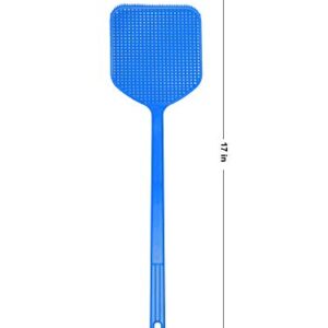 FRASTO Rubber Fly Swatter - Heavy Duty Fly Swatter Plastic - Fly Swatter Heavy Duty - Fly Swatter Long Handle Fly Swatter Pack of 3 - Fly Swatters Bulk