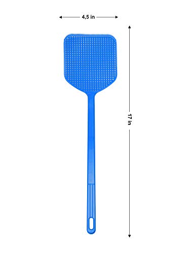 FRASTO Rubber Fly Swatter - Heavy Duty Fly Swatter Plastic - Fly Swatter Heavy Duty - Fly Swatter Long Handle Fly Swatter Pack of 3 - Fly Swatters Bulk