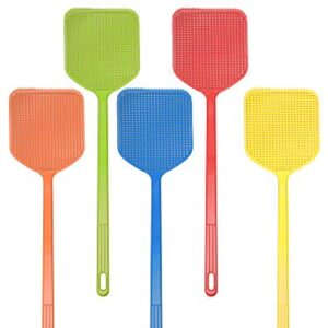 FRASTO Rubber Fly Swatter - Heavy Duty Fly Swatter Plastic - Fly Swatter Heavy Duty - Fly Swatter Long Handle Fly Swatter Pack of 3 - Fly Swatters Bulk