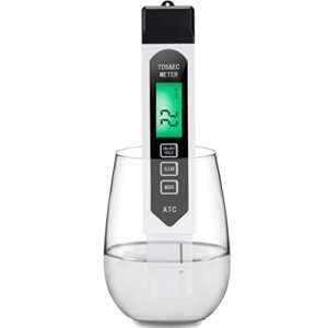 professional water quality tester，ec tds meter, 4 in 1 portable high precision digital tds ppm meter, ideal ppm meter for drinking water, hydroponics and water purifier
