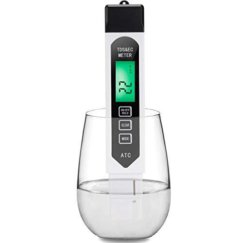 Professional Water Quality Tester，EC TDS meter, 4 in 1 Portable High Precision Digital TDS PPM Meter, Ideal ppm Meter for Drinking Water, Hydroponics and Water purifier