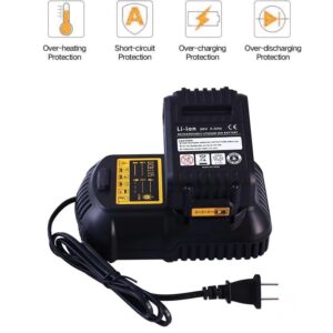 DCB105 Battery Charger Replacement for Dewalt 12V/20V Max Lithium Ion Battery Charger DCB107 DCB112 DCB115 DCB101 Compatible with Dewalt DCB203 DCB204 DCB206 DCB201 DCB120 Cordless Power Tools Battery