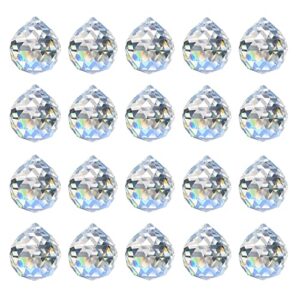 merrynine 20 pack crystal ball 0.8"/20mm prism sun shine catcher rainbow pendants maker, hanging crystals prisms for windows, for feng shui, for gift (clear)