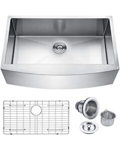 keonjinn kitchen sink, 33-inch apron-front farmhouse 16 gauge stainless steel single bowl
