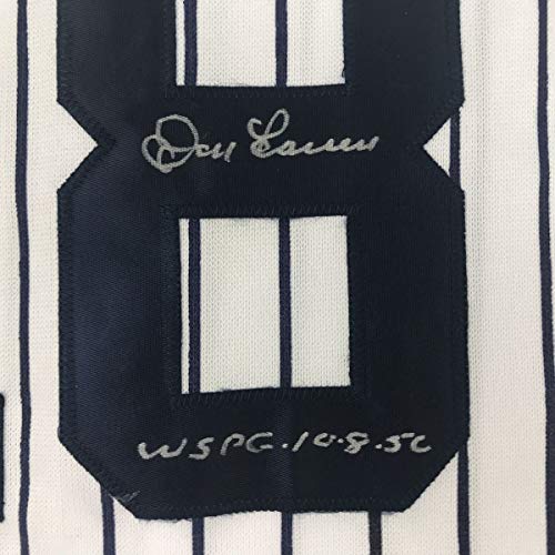 Autographed/Signed Don Larsen New York Pinstripe Baseball Jersey JSA COA