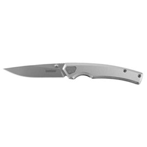 Kershaw Epistle Folding Knife; 3-Inch 8Cr13MoV Stainless Steel Drop Point Blade; Every Day Carry with Bead Blasted Finish, Manual Opening with Thumb Stud, Liner Lock (2131),Black