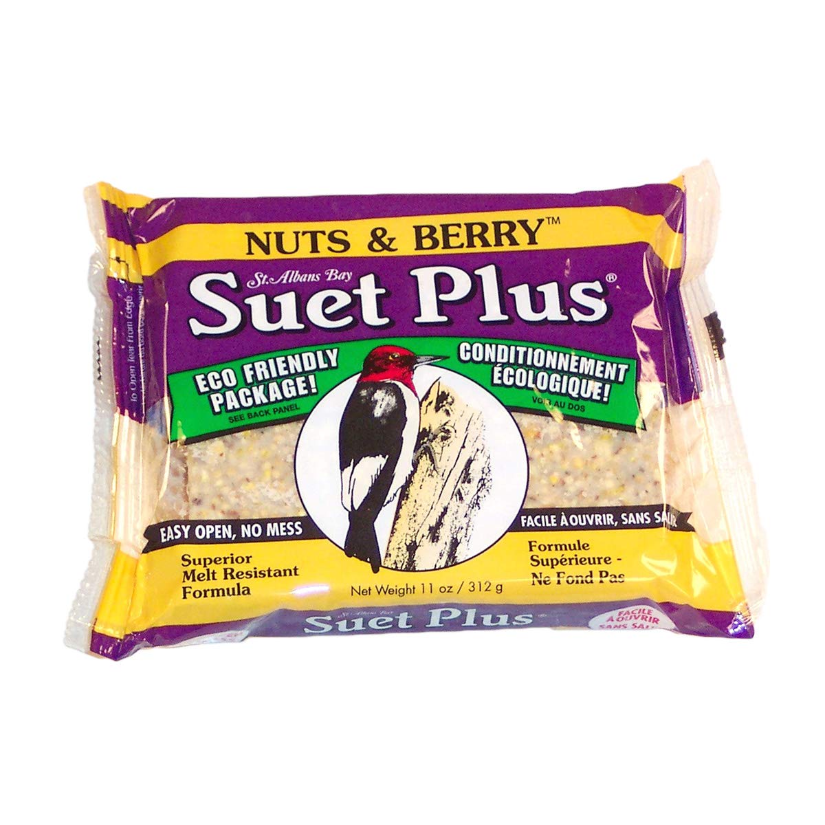 ST. ALBANS BAY SUET PLUS Variety Pack of 4 Flavors of Suet Cakes for Wild Birds 11 Ounces Each