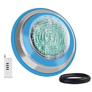 roleadro led underwater pool lights, waterproof ip68 47w rgb swimming pool light multi color, 12v ac/dc led inground pool light control with remote controller （not include transformer- 16ft cord