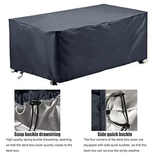 Patio Deck Box Cover to Protect Large Deck Boxes,Deck Storage Box Cover Protects from Outdoor Rain Wind and Snow(Gray, 52 in)