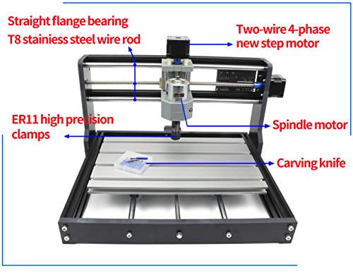 RATTMMOTOR 3018 PRO CNC Wood Router Machine 3 Axis GRBL Control USB Port DIY Mini Small CNC Router Machine Kit Plastic Acrylic PVC PCB Wood Engraver Milling Carving Machine Working Area 30x18x4.5cm