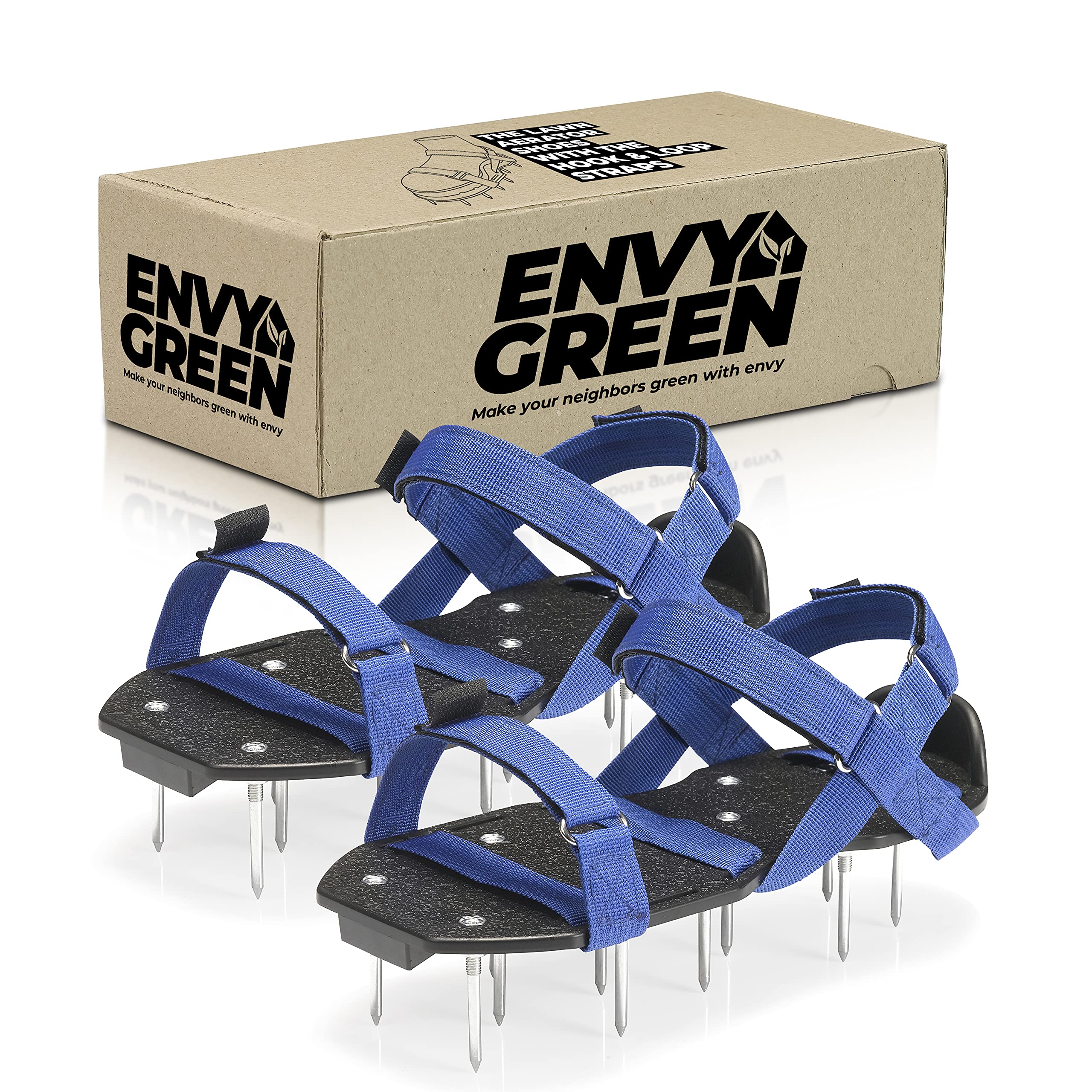 Envy Green Lawn Aerator Shoes – Ready-to-Use, Pre-Assembled – One-Size-Fits-All Gardening Shoes – Lawn Aerator with X-Strap – Lawn Aerator Spike Shoes for Lawn and Yard – Premium Tools by EnvyGreen