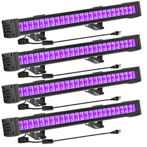 faishilan 4 pack led black light bar,16.5in 24w blacklight bar with ip65 waterproof blacklights, glow in the dark party for indoor/outdoor stage lighting, halloween, body paint