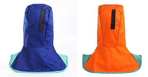 Kevlar Welding Neck Protection, Cut/Scratch/Heat Resistant Neck Protector Shoulder/Drape Match All Kinds Of Welding helmets/Hood/Mask(1PC blue & 1PC orange)