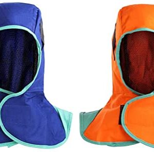 Kevlar Welding Neck Protection, Cut/Scratch/Heat Resistant Neck Protector Shoulder/Drape Match All Kinds Of Welding helmets/Hood/Mask(1PC blue & 1PC orange)