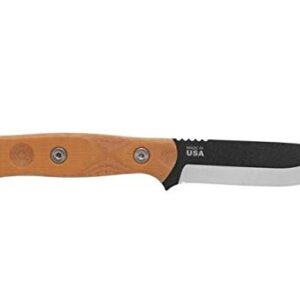 TOPS Knives Fieldcraft 3.5 Fixed Blade Knife, 3.75in, 1095 RC 56-58 Steel Blade, Tan MBROS-01