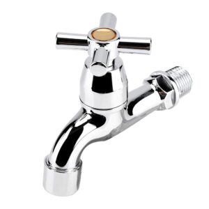 Nikou Kitchen Sink Faucet, ABS Water Faucet Washing Machine Sink Basin Cold Water Tap with Single Spout & Handle (Size : #3 Cross Handle)