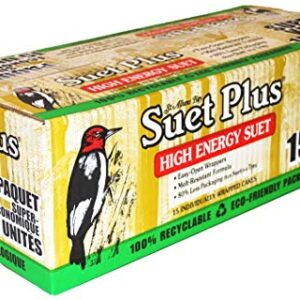 ST. ALBANS BAY SUET PLUS Bird Suet Variety Packs | 11 oz. Bird Suet Cakes | (High Energy, 15 Pack)