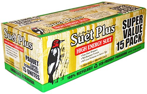 ST. ALBANS BAY SUET PLUS Bird Suet Variety Packs | 11 oz. Bird Suet Cakes | (High Energy, 15 Pack)