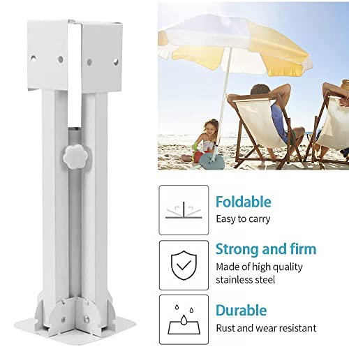 MILIMOLI Beach Umbrella Stand Foldable Adjustable Portable Sunshade Umbrella Base Holder Outdoor with Water Weight Bag (3-Piece Set Beach Umbrella Stand)