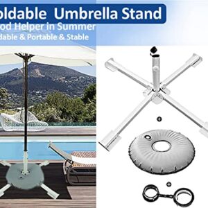 MILIMOLI Beach Umbrella Stand Foldable Adjustable Portable Sunshade Umbrella Base Holder Outdoor with Water Weight Bag (3-Piece Set Beach Umbrella Stand)