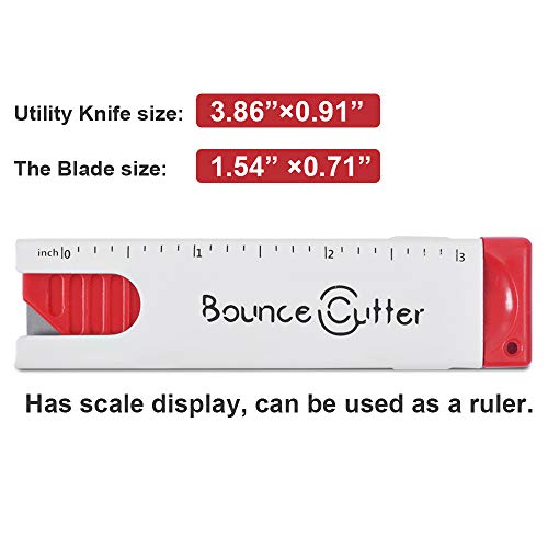 UCEC Box Cutter Retractable, Utility Knife Handy Boxcutter Auto Retractable Paper Knife with Scale, Pocket Box Cutter Cardboard Cutter for Packages, Boxes and Paper -6PCS