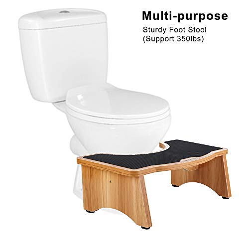 StrongTek Enhanced Squatting Toilet Stool, Extra-Thick Wood, Slip-Resistant Bathroom Potty Stool, Perfect for Kids & Adults, Ready-to-Use, Robust 350 lbs Capacity