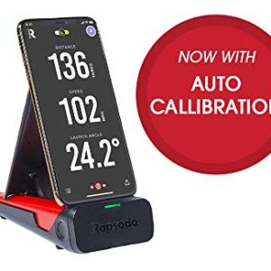 Rapsodo Mobile Launch Monitor for Golf Indoor and Outdoor Use with GPS Satellite View and Professional Level Accuracy, iPhone & iPad Only,Black/Red