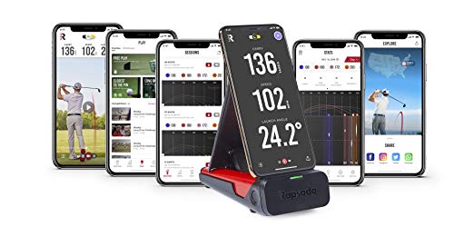 Rapsodo Mobile Launch Monitor for Golf Indoor and Outdoor Use with GPS Satellite View and Professional Level Accuracy, iPhone & iPad Only,Black/Red