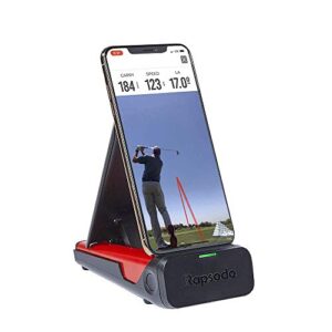 Rapsodo Mobile Launch Monitor for Golf Indoor and Outdoor Use with GPS Satellite View and Professional Level Accuracy, iPhone & iPad Only,Black/Red