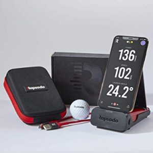 Rapsodo Mobile Launch Monitor for Golf Indoor and Outdoor Use with GPS Satellite View and Professional Level Accuracy, iPhone & iPad Only,Black/Red