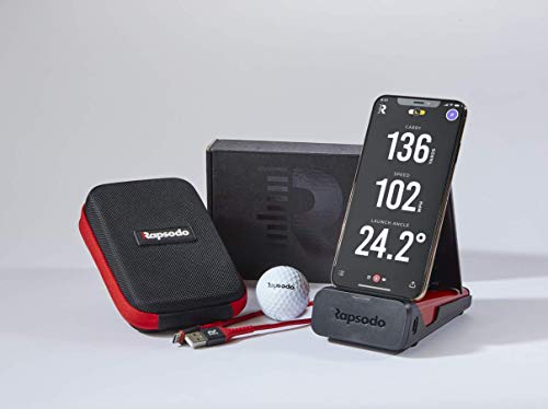 Rapsodo Mobile Launch Monitor for Golf Indoor and Outdoor Use with GPS Satellite View and Professional Level Accuracy, iPhone & iPad Only,Black/Red