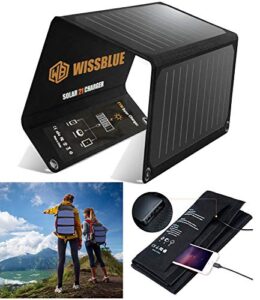 60w foldable solar panel charger, usb pc/qc3.0 5v-18v 3.3a dc fast solar charging board for emergency charging and outdoor camping. use for power station generator laptop tablet gps ipad camera etc