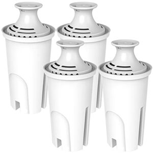 hiwater replacement for brita® filters, pitchers, dispensers, nsf 42 certified pitcher water filter, compatiable with brita® classic ob03, mavea® 107007, 35557, and more (pack of 4)