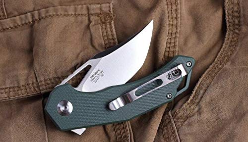 Firebird GANZO FH61-GB Pocket Folding Knife Razor Sharp D2 Steel Blade Ergonomic G10 Anti-Slip Handle with Clip Hunting Fishing Camping Gear Outdoor Folder EDC Pocket Knife (Green)