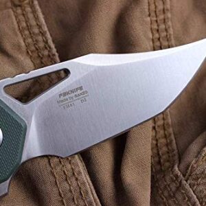 Firebird GANZO FH61-GB Pocket Folding Knife Razor Sharp D2 Steel Blade Ergonomic G10 Anti-Slip Handle with Clip Hunting Fishing Camping Gear Outdoor Folder EDC Pocket Knife (Green)