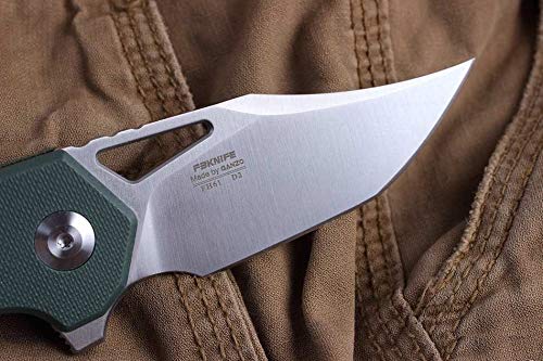 Firebird GANZO FH61-GB Pocket Folding Knife Razor Sharp D2 Steel Blade Ergonomic G10 Anti-Slip Handle with Clip Hunting Fishing Camping Gear Outdoor Folder EDC Pocket Knife (Green)