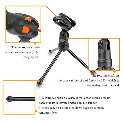 IUKUS PC Microphone with Mic Stand, Professional 3.5mm Jack Recording Condenser Microphone Compatible with PC, Laptop, IP@d, iPh0ne, Mac-Recorder Singing YouTube Skype Gaming (3.5mm PC Microphone)