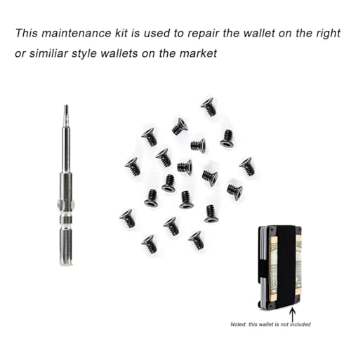 20 Screws and 1 Screwdriver for RFID Minimalist Aluminum Metal Slim Wallet