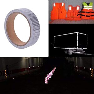 Upstair 1in x 5yds High-Intensity Reflective Tape for Vehicles Bikes Clothes Helmets Mailboxes,Silver & White (1‘’x15’)