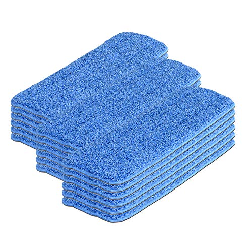 Microfiber Wholesale™ 18 inch Microfiber Mop Pads - Machine Washable, Reusable, Refills & Replacement Wet Mop Heads Compatible with Any Microfiber Flat Mop System (18 Pack)