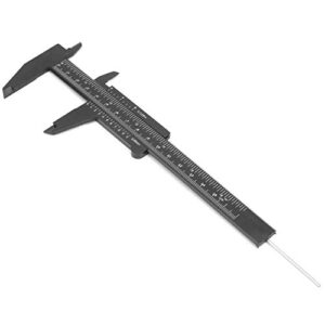 plastic 150mm high accuracy double rule scale durable gauge plastic vernier caliper measuring tool for measurements(black)
