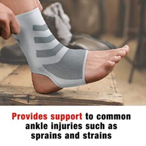 ACE Brand Compression Ankle Support, Large/Extra Large, Gray, 1/Pack