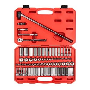 tekton 3/8 inch drive 6-point socket and ratchet set, 73-piece (1/4-1 in., 6-24 mm) | skt15311