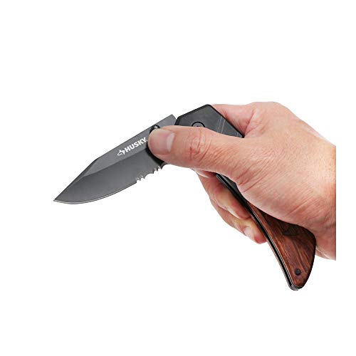 Husky Steel Straight Edge Folding Knife