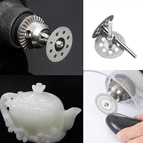 Cutting Wheels for Rotary Tool, Diamond Metal Wood Cutting Wheels and Drill Cutting Disc with 1/8" Shank and Resin Cutting Off Wheels with Mandrels for Wood Metal DIY Craft