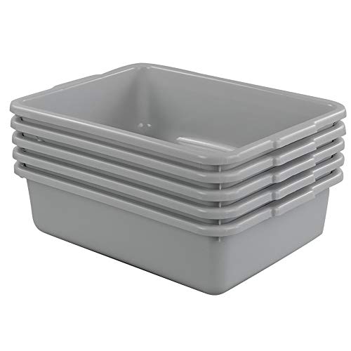 Obstnny 8 L Small Commercial Bus Tub Box, Plastic Wash Pan Basin, 5 Packs