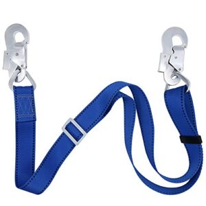 ntr fall protection lanyard, safety lanyard fall protection,safety belt adjustable,from 4-feet to 6-feet outdoor tree climbing belt restraint lanyards with large snap hooks