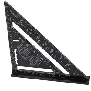senrise aluminum alloy triangle ruler, 7" triangle protractor roofing square scale high precision measuring tool for engineer carpenter