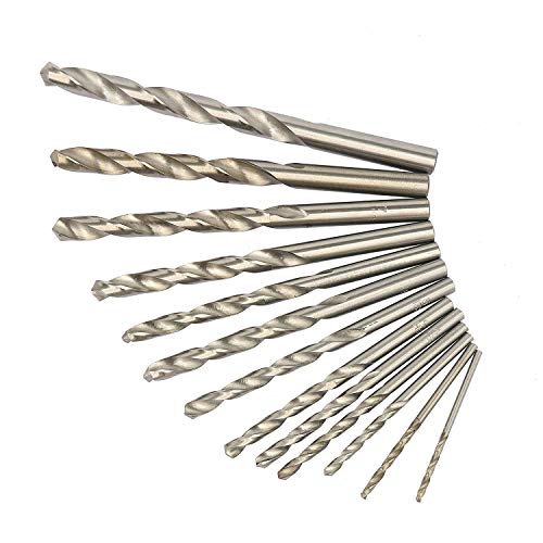 38pcs Twist High Speed Steel Drill Set Drilling Bit Metal Metric Tool 1-13mm, 118 Degree Split Point Angle, with Metal Case, HSS Drill Bit